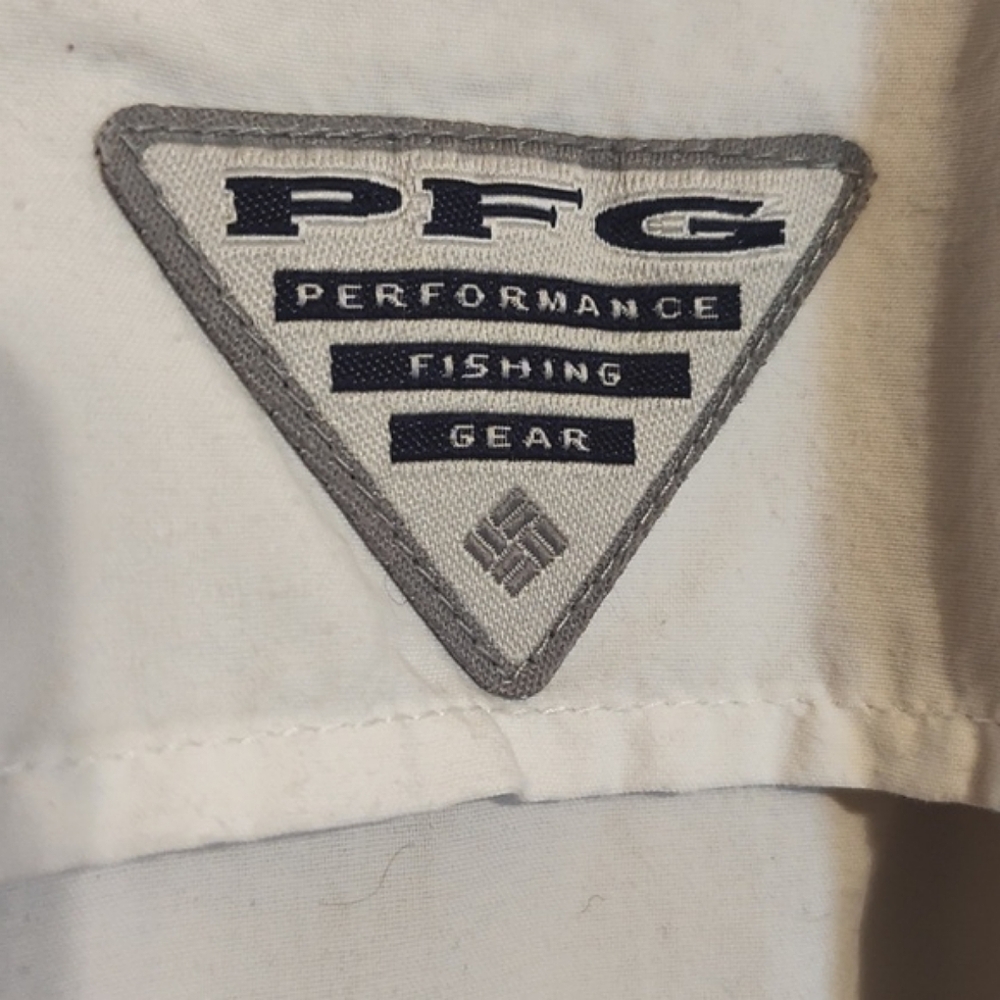 Columbia Mens Vented PFG Fishing Shirt White Collared Convertible Sleeves XXL - Picture 7 of 11
